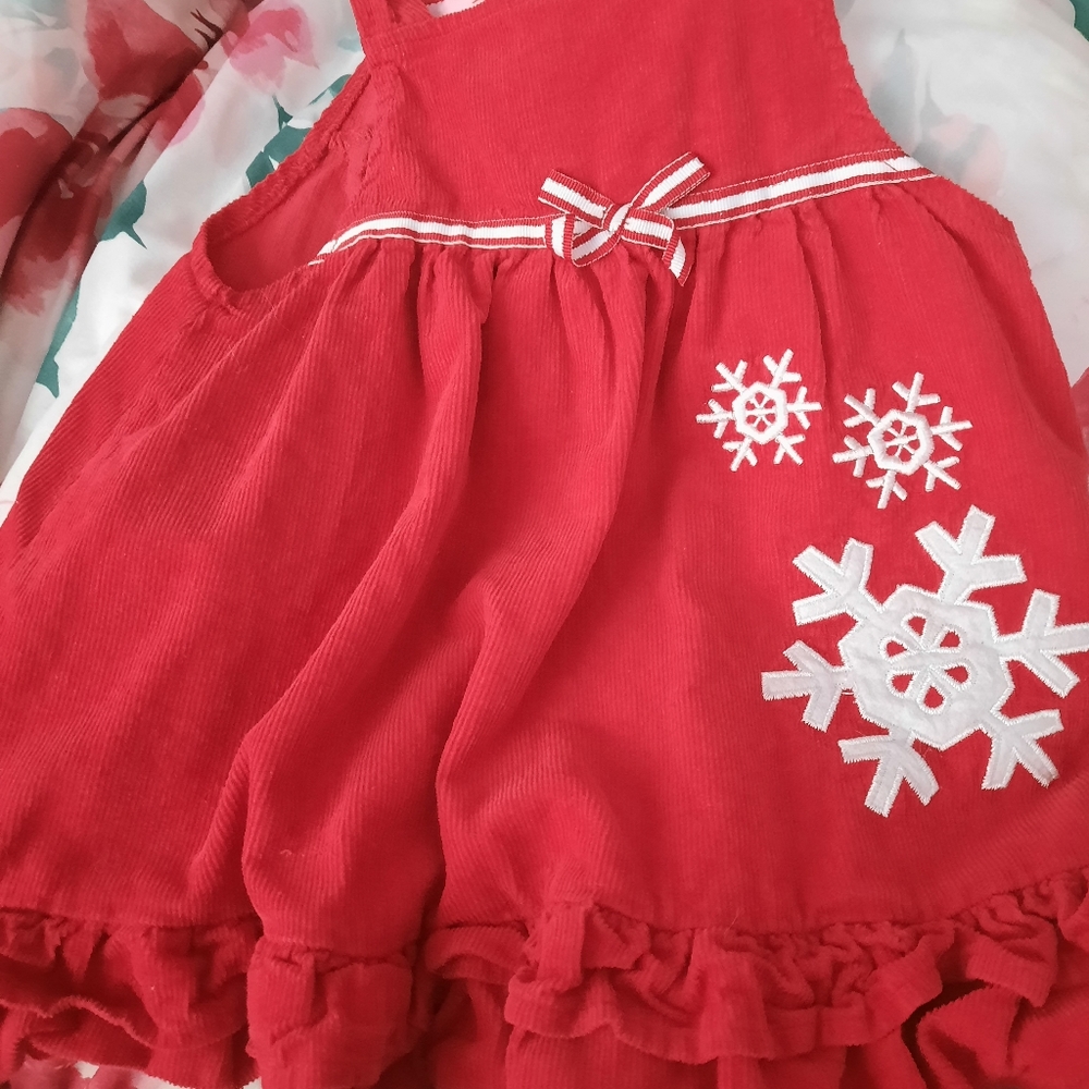 Sweet ❤ Red Snowflake Dress Size 18 Months